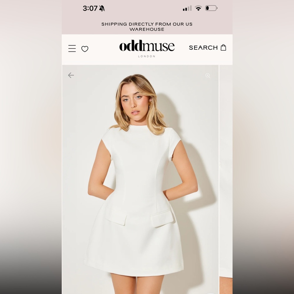 Odd-muse Cap Sleeve Mini Dress - Picture 3 of 4